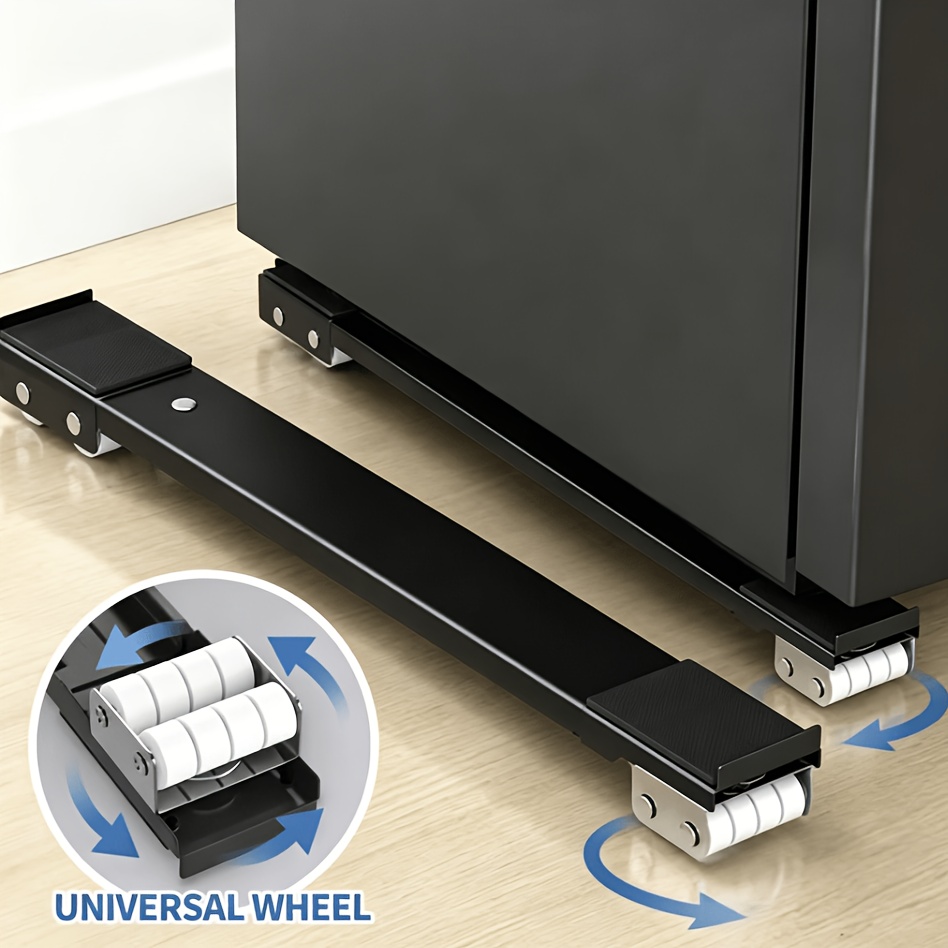 TEMU 6pcs Adjustable Caster Set, 800 Lbs Capacity, Telescopic Design With 2 Main Bases And 4 Anti-slip Pads, For And Large Machinery
