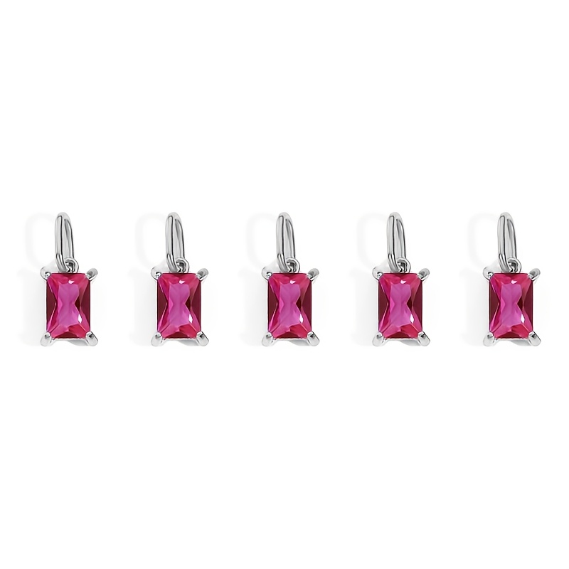 5pcs Women's Easy Stainless Steel Rectangular Zirconia Pendant Set