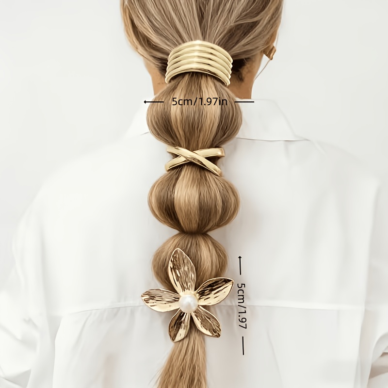 3pcs Golden Alloy Hair Accessory Set