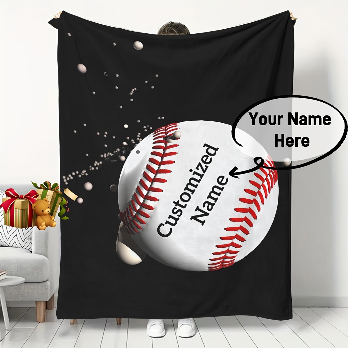 

Pattern Fleece Blanket - Personalized , For