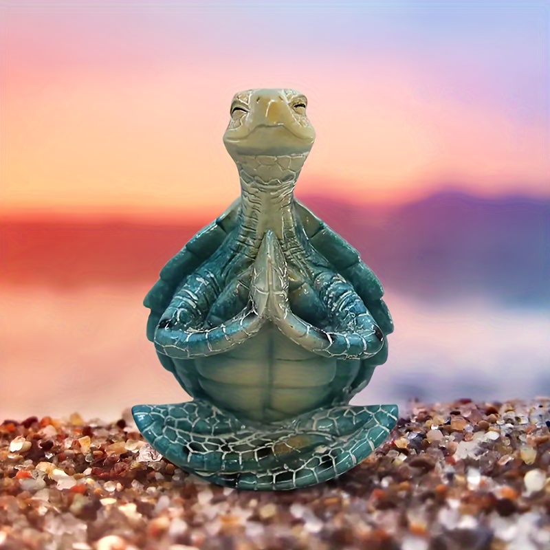 

Zen Turtle Meditation Figurine - Resin Crafted Sea Turtle Statue For Home & Garden Decor