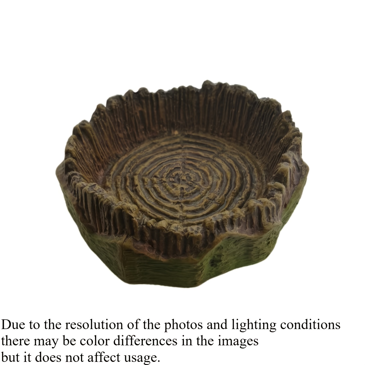Tree Stump Design Reptile Food Dish & Water Bowl With -tip Base - Durable Resin Multifunctional Feeding Station With Basking Platform For Turtles, , Frogs, Lizards - Indoor/outdoor Use, Easy- Bowl
