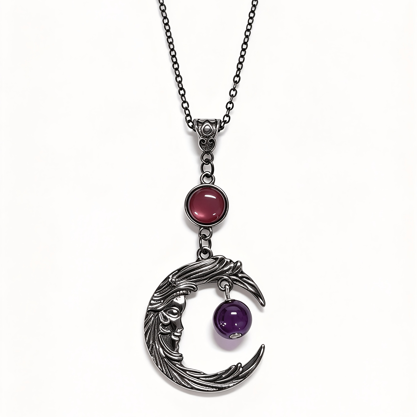 TEMU 1pc Collier Breloque Grecque Lune Gothique, Style Rétro Luxe Léger Printemps Été Décontracté de Navette Fête Rassemblement Tendance