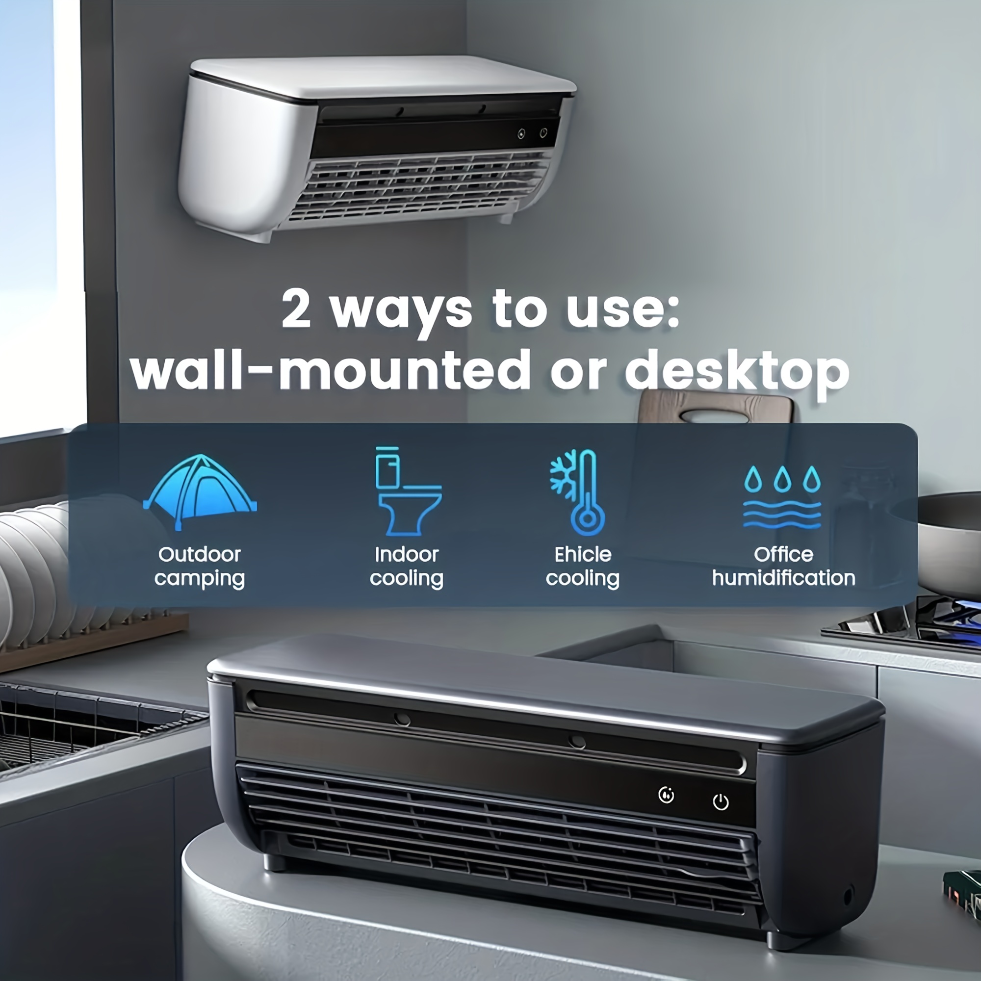 Réfrigération à semi-conducteur 868, Ventilateur de brume de glace à supraconducteur Mini Ventilateur de brume de glace, Refroidisseur d'air multifonctionnel, Ventilateur de pulvérisation d'humidifica