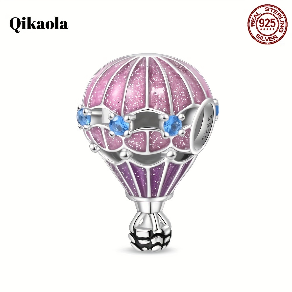 

Qikaola 1pc 925 Sterling Silver Romantic Hot Air Balloon Charm Bead, Fashion Jewelry Pendant For Diy Bracelet Necklace, 3g, Gift For Girls, Art Craft Supplies