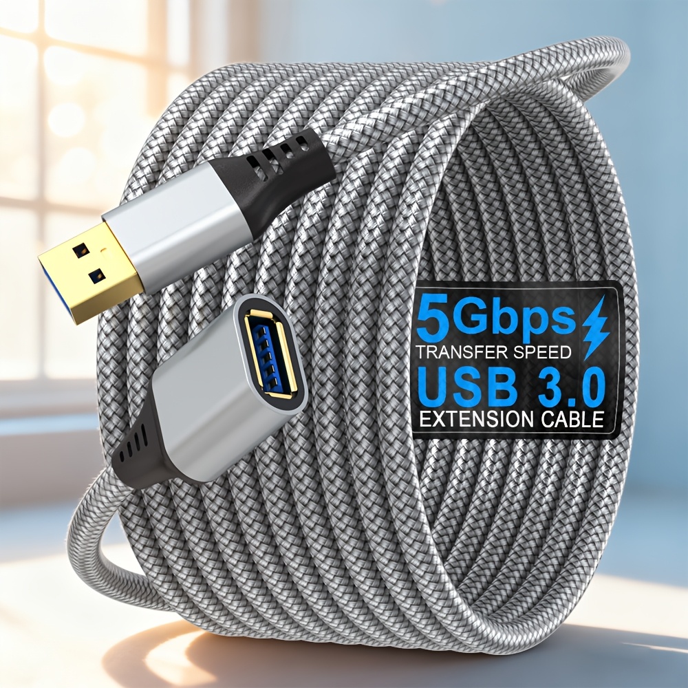 1pc usb data cable usb extension cable usb extender usb 3 0 extension cable male to female high speed data transfer compatible with webcam usb keyboard flash drive hard drive printer gray black