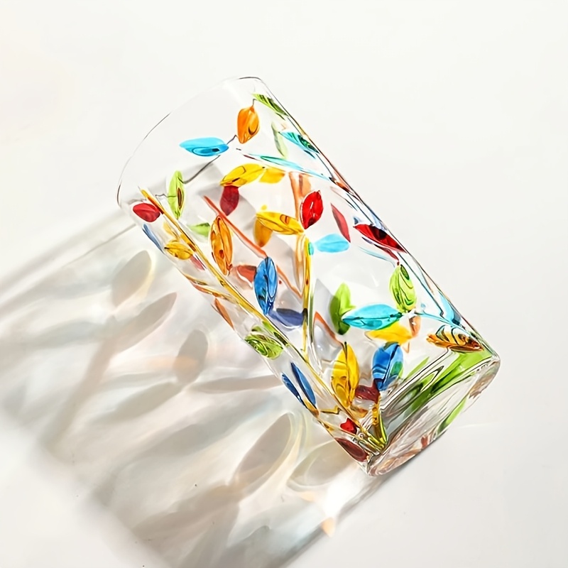 Image of Of Colorful Crystal Drinking Cup, Handmade Creative Classical Colored Water Cup For Home Use, 2pcs Set