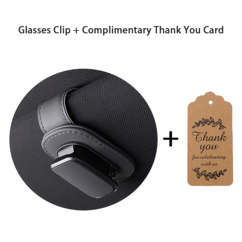 Image of High- Visor Clip And Sunglasses Holder (includes Thank You Card) Ideal For Gifting | For Car Sun Visors, Eyeglasses Hook Clip, And Interior Additions