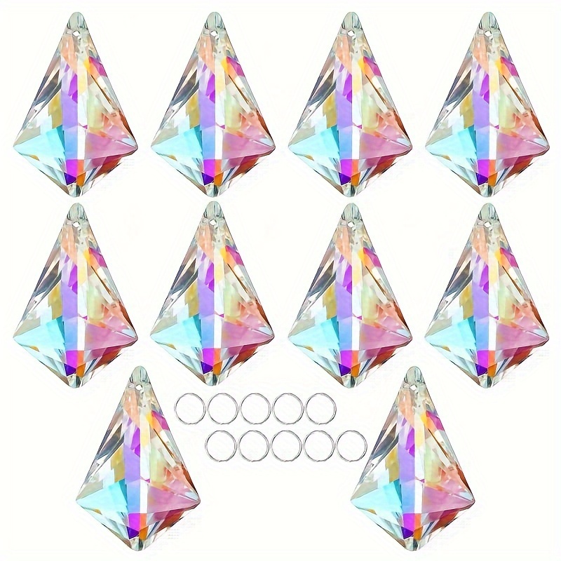 

50mm Crystal Light Catcher, 10 Window Hanging Crystal Light Catcher, Colorful Angle Crystal Prism, Glass Hanging Light, Garden, Christmas Tree Decoration