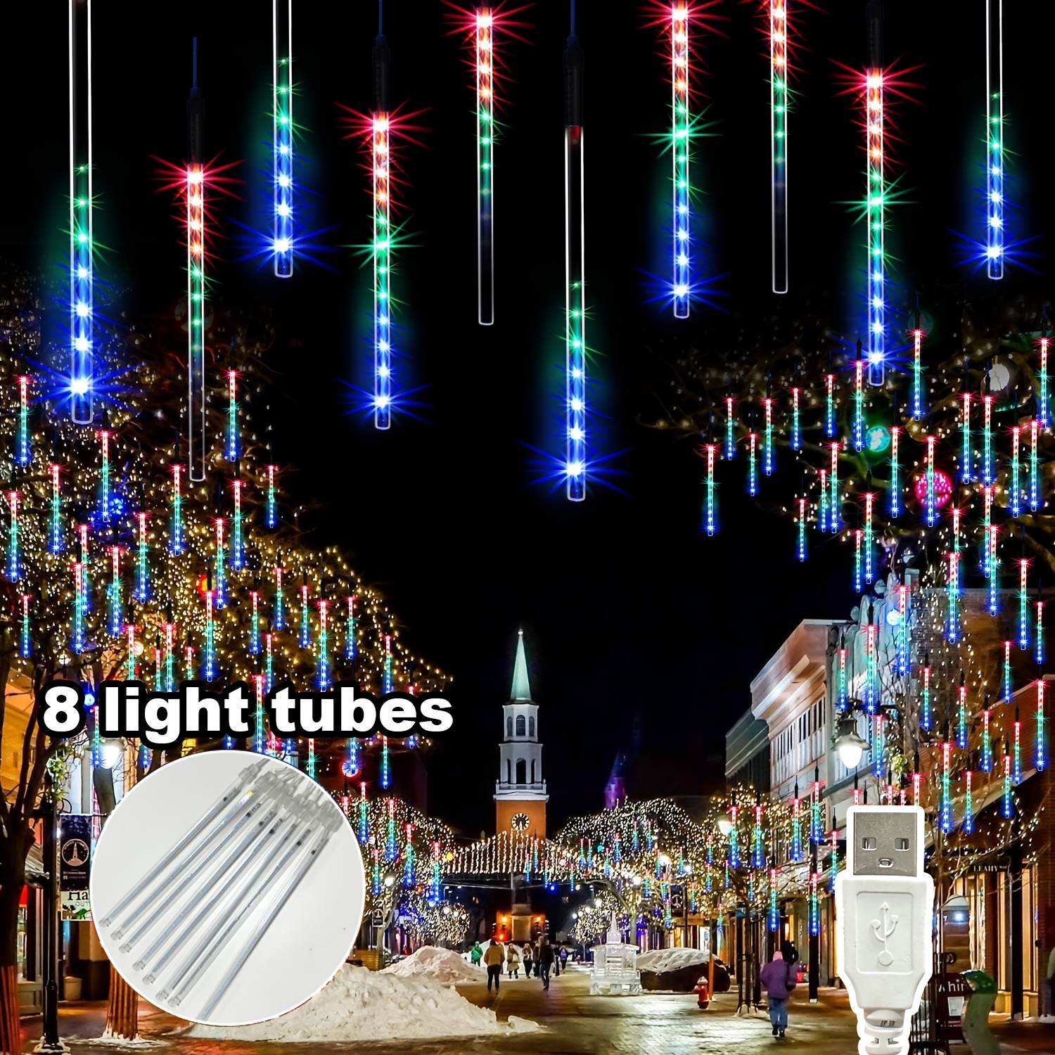 1/ 16.4/32.8 /16 rör meteorregn ljus usb - Temu Sweden