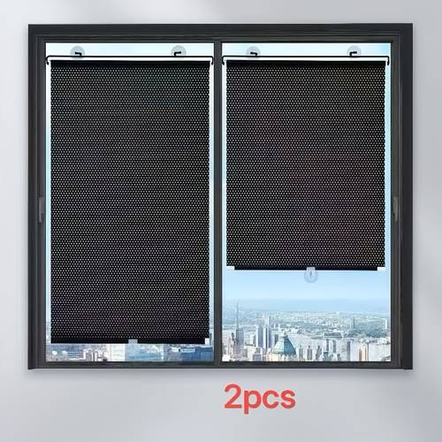 2pcs office sunshade roller shutter balcony window insulation curtain portable telescopic sunshade curtain sunshade block no drilling