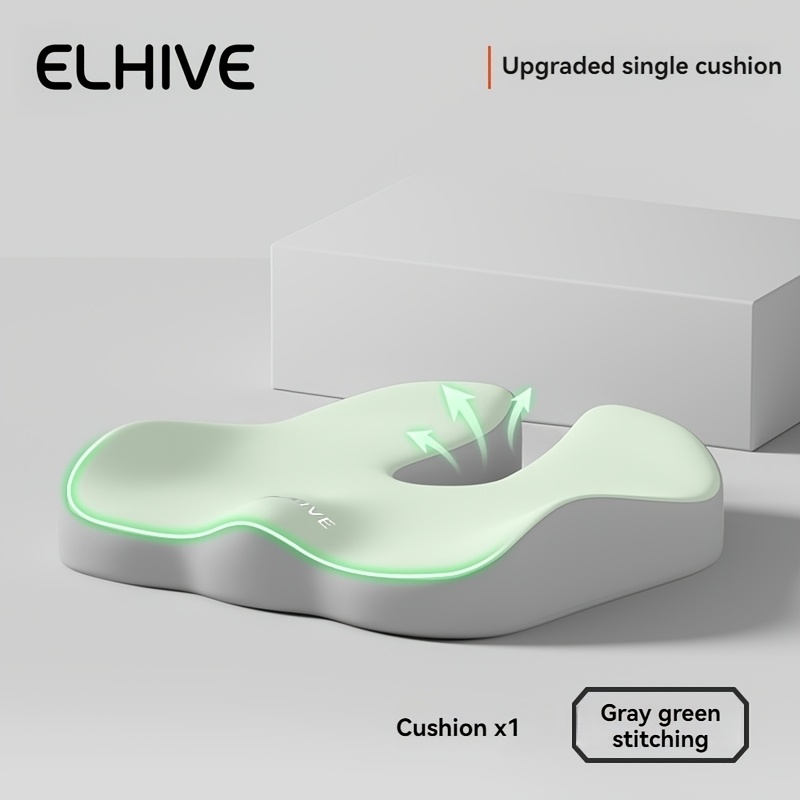 TEMU Coussin de Siège Ergonomique en Mousse à pour Chaise de Bureau, Coussin Épais avec Découpe pour Coccyx, Idéal pour Longues Séances Assises,