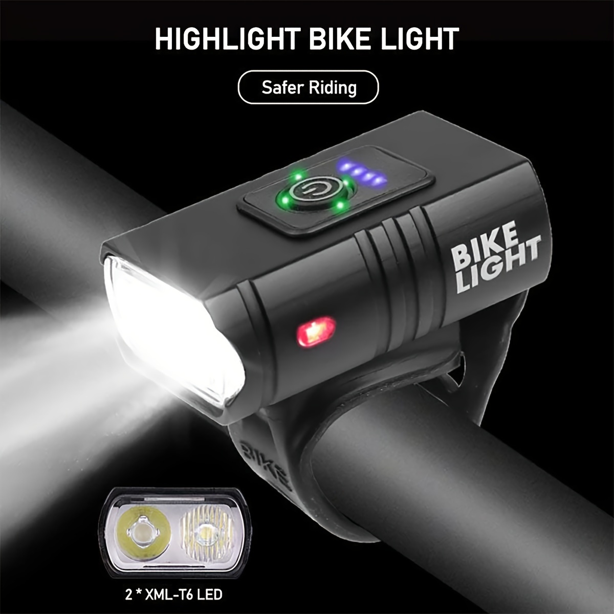 

1pc Usb Rechargeable Led Bike Light With Power Indicator, High-intensity Bicycle Headlight, Compact & Fast Charging Cycling Light