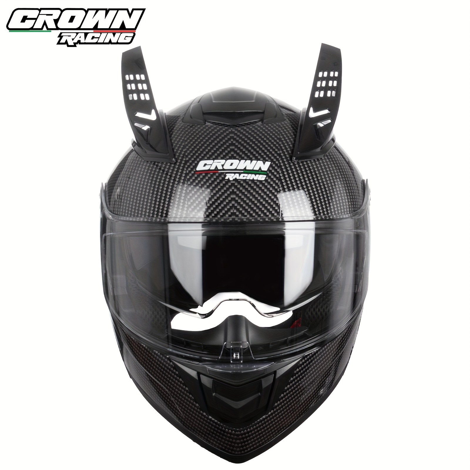 crown motorcycle helmet Brake Free USB-C its actually stretchy nylonish fur material with a big bit of elastic around the bottom to hold them firmly to the helmet Premier Crown 900LT Series Riot