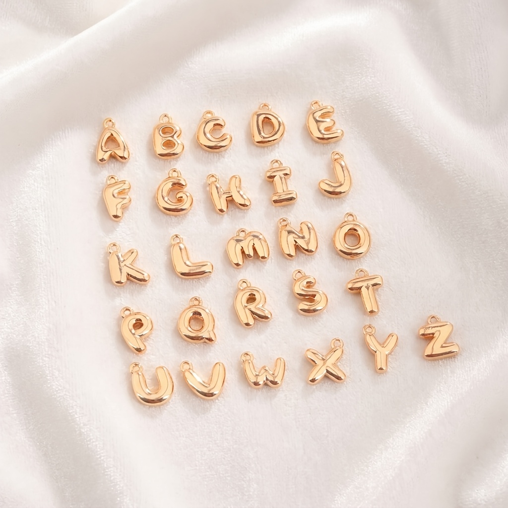 TEMU 26pcs, Mode Européenne et Américaine, Incrustation de Cuivre Anti-Rouille - (Mode Noël), - Ensemble Complet de Lettres - Pendentifs - Pendentifs