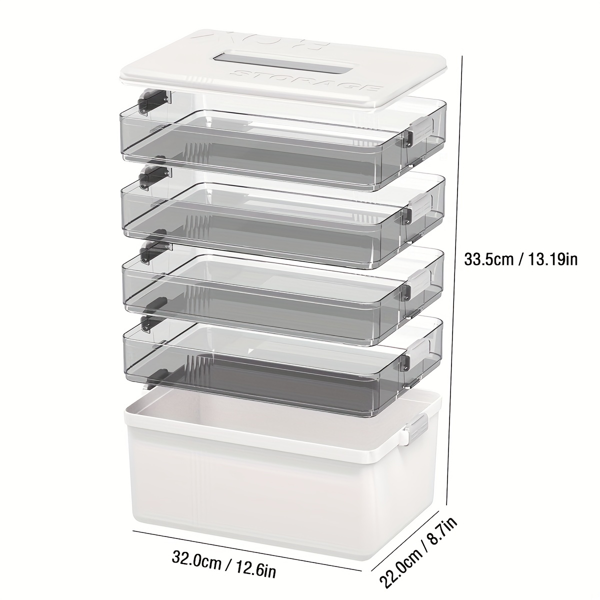 TEMU 1pc Large Capacity Classification Storage Box With Lids, Multipurpose Storage Organizer Box With Handle, Portable Waterproof Storage Box For