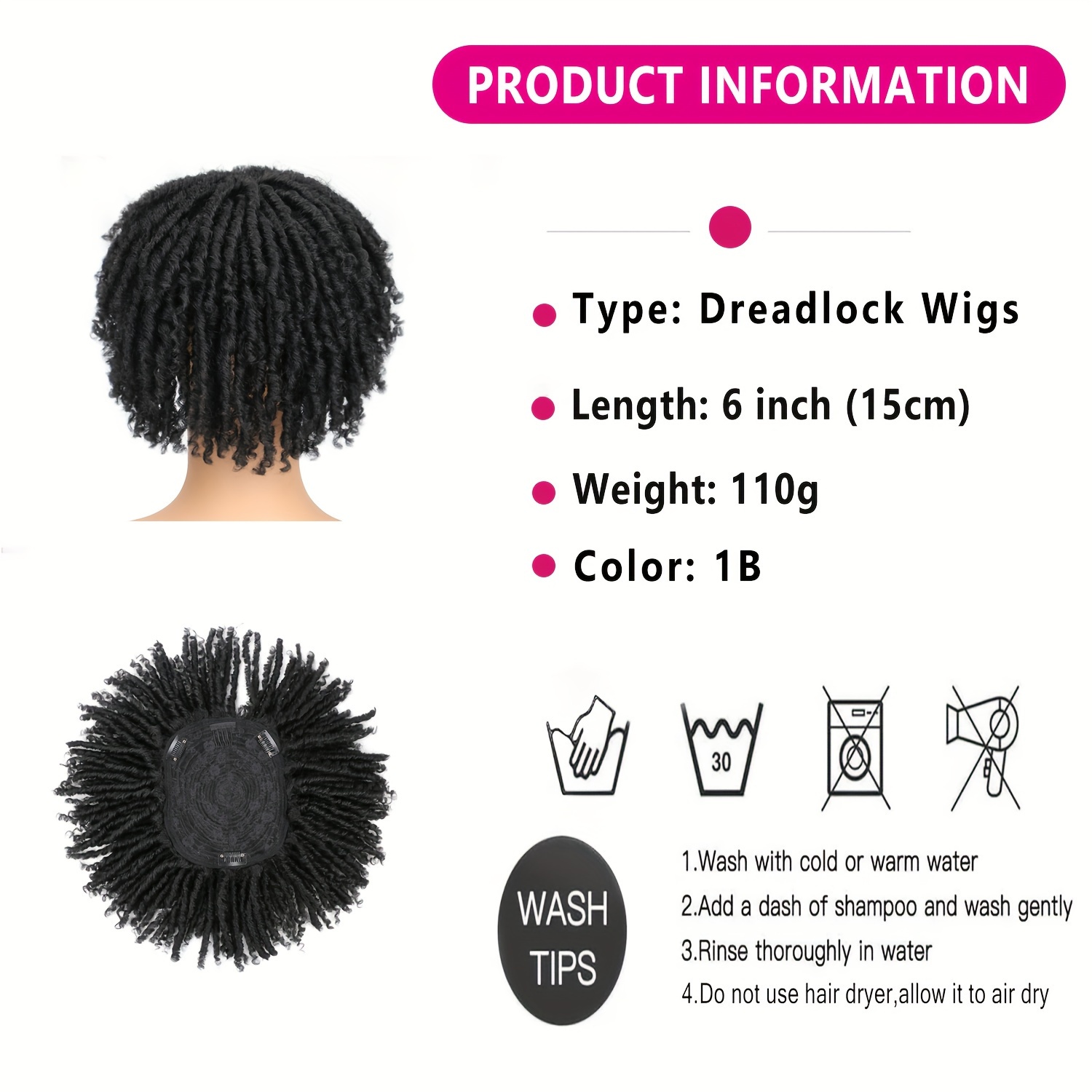 Dreadlock Hair Toppers Clip In Braided Hair Half Wigs Women Temu