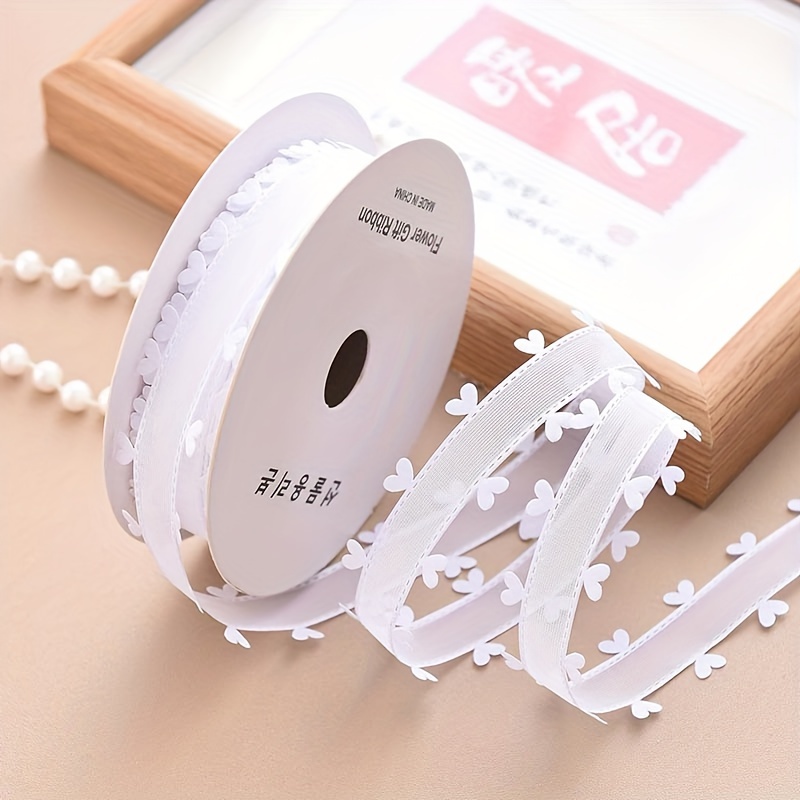 1pc 1800cm Valentine's Day Colorful Double-sided Heart Organza Ribbon Bow Hair Additions Floral Gift Decoration Packaging Material
