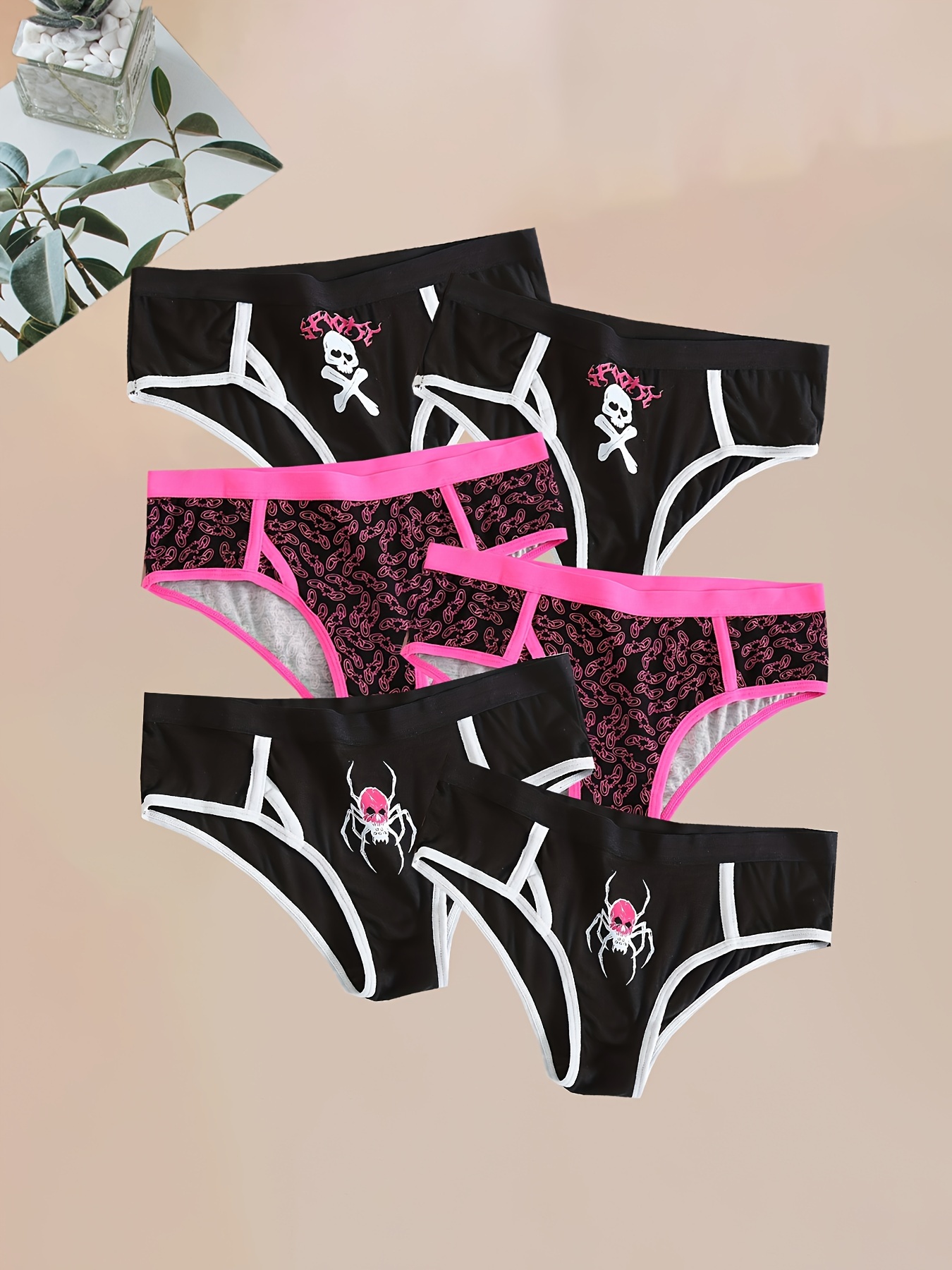 SKULL KNICKERS BRIEFS ONE SIZE SMALL 🇬🇧 GOTHIC PUNK EMO GRUNGE
