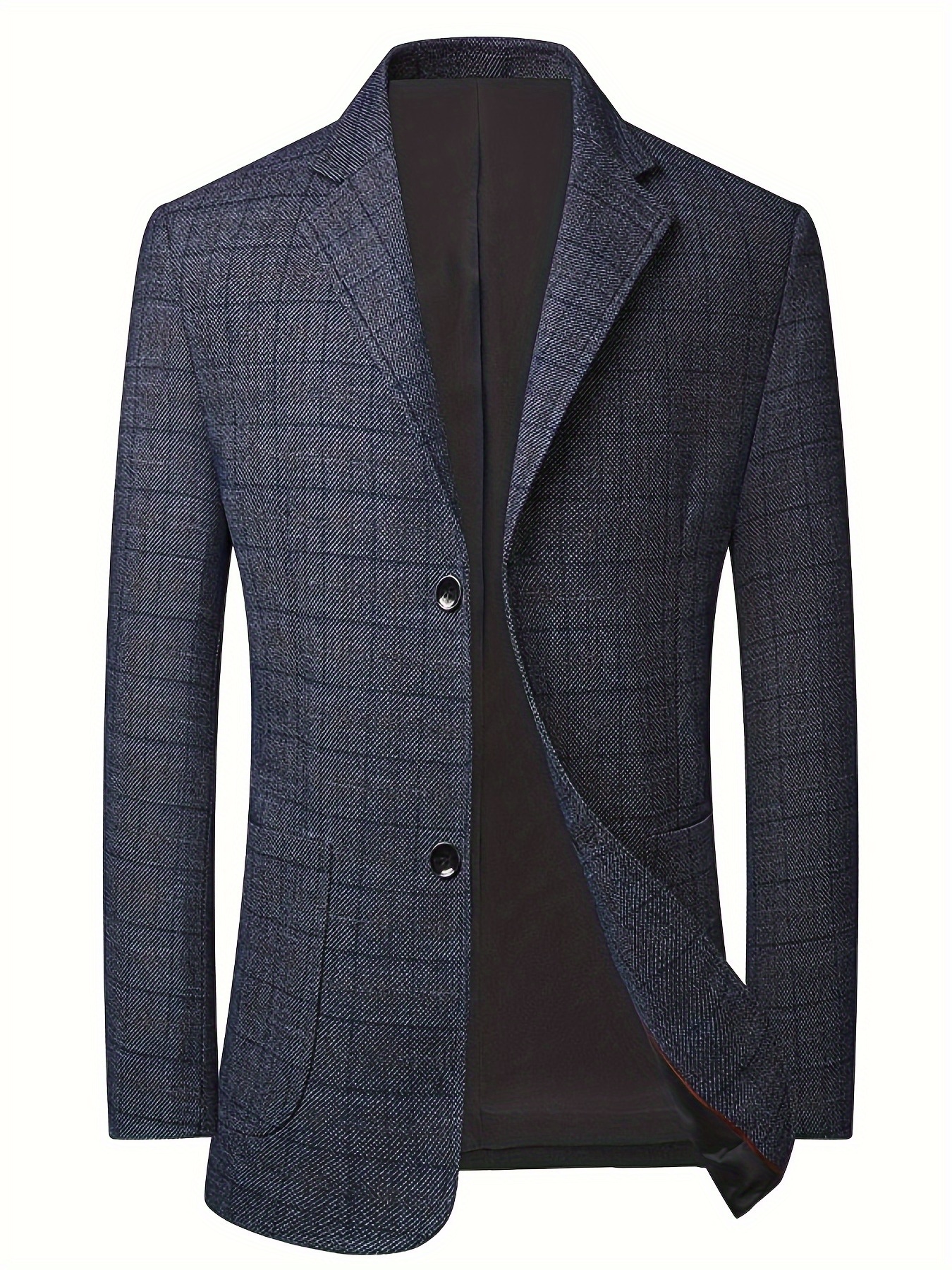 Men S Stylish Gray Tweed Single-Breasted Suit Jacket - Double-Breasted Business   with Notch Lapel, Long Sleeves, and Functional Pockets for Fall/Winter Formal Wear, Business Attire,   Design