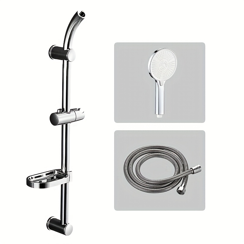 Stainless Steel Shower Riser Rail with Adjustable Height