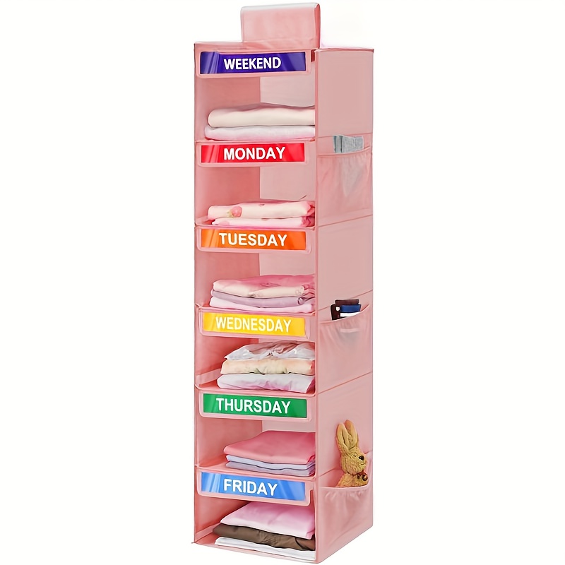 TEMU 1pc Hanging Closet Storage Bag, Closet Storage And Organization, 6-layer Foldable Clothing Storage Rack, Bedroom Dormitory Clothing Organizer
