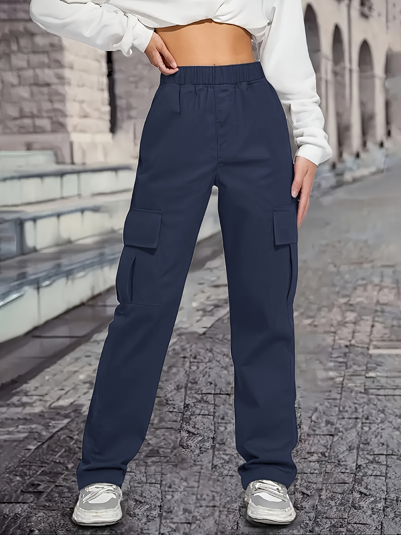 pantalon cargo streetwear filles plusieurs poches taille Temu