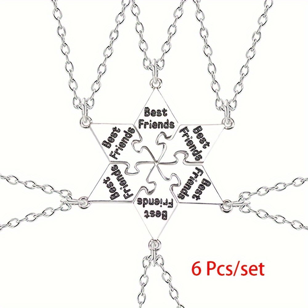 E-shop 6er-Set Anhänger Halskette -Anhänger mit Kette Choker für Frauen, BFF-Freundschaftsschmuck Party-Schmuck