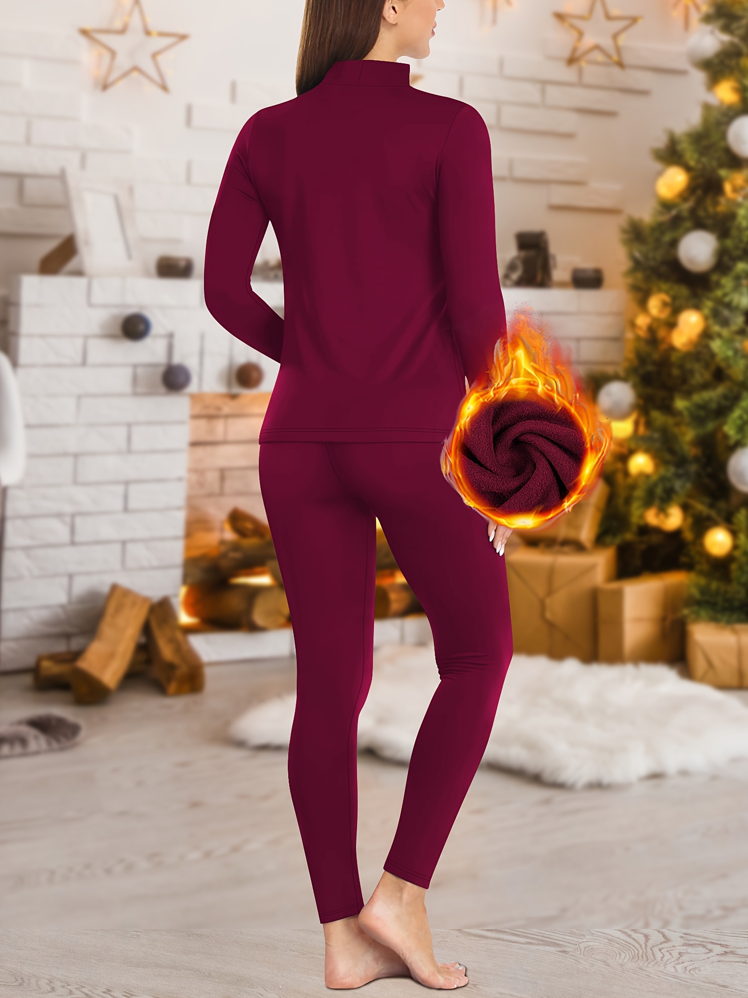 Leggins Termicos Leggins Navidad Mujer Conjunto Térmico Para Mujer