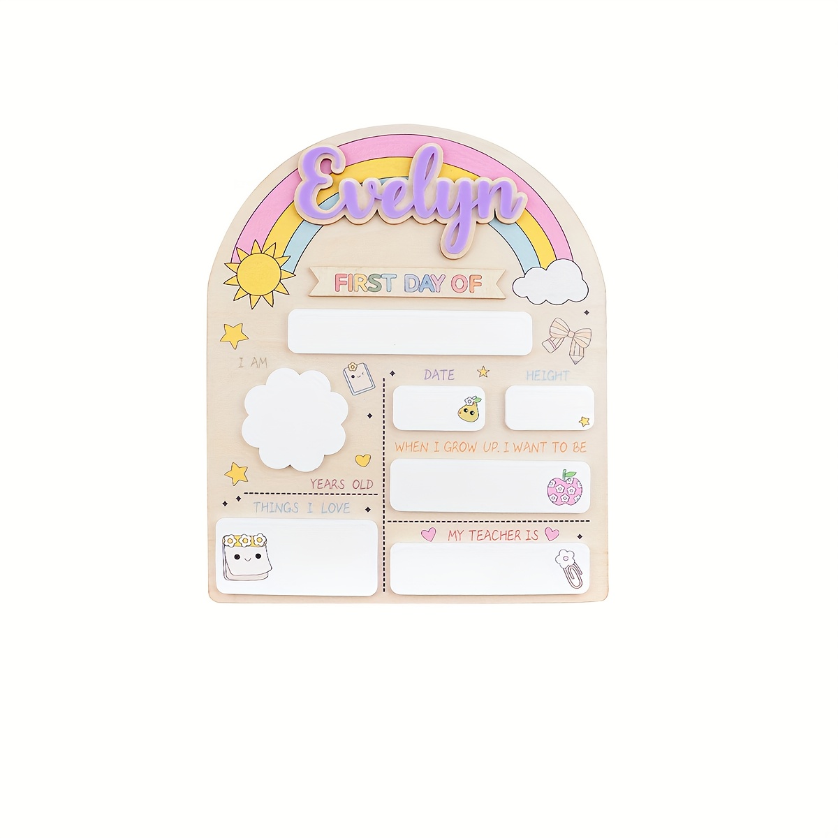 TEMU Customized Personalized Name Wooden Ornaments For Day Of School, Back-to-school Signs, Preschool Education, Kindergarten First Day Markers,