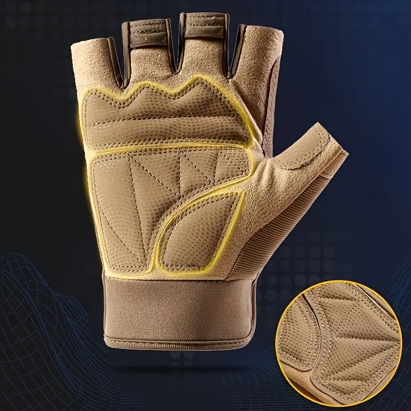  1pair half finger anti slip gloves premium cool dessert gloves for cycling hiking training outdoor sports details 0