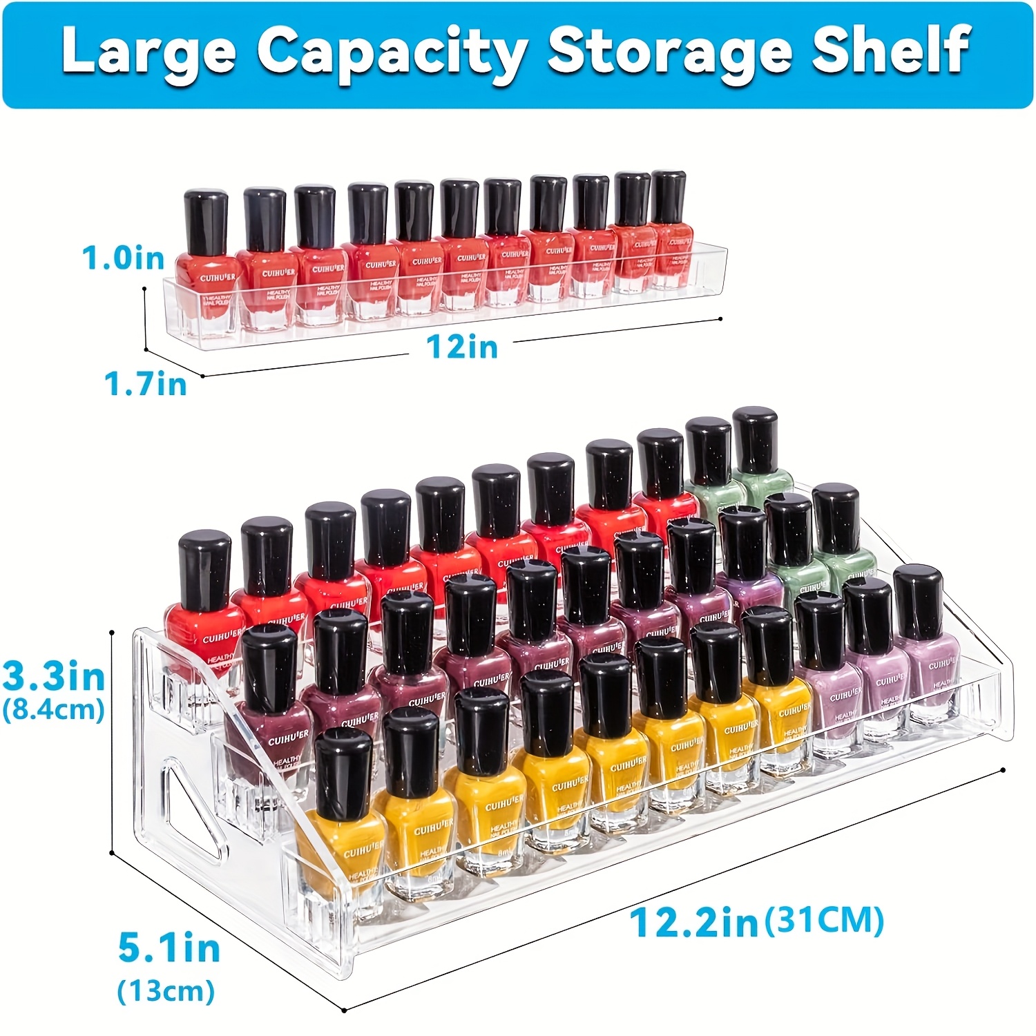 Image of Multifunctional Acrylic Organizer, Suitable For Nail Polish, Cosmetics, Fashion Glasses And Essential Oils - , Durable Display Stand With Polished Surface, Perfume Organizer