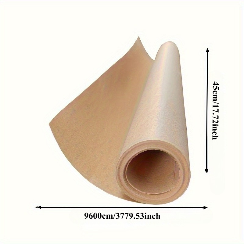 TEMU 1 Rolle 9,6M Braun Kraftpapier Rolle - Hochbelastbares braunes Handpapier, geeignet für Tischdecken, Transport, Verpackung, Geschenkverpackung,