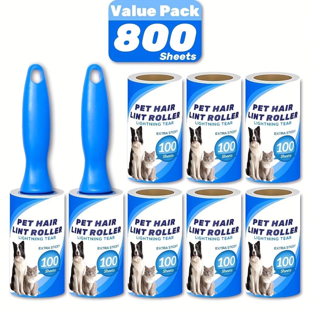 E-shop 200/400/800 Blatt Fusselroller, Tierhaarentferner-Roller, Nachfüllungen für Fusselroller, Abreißbarer Klebriger Fusselroller, Extralebender