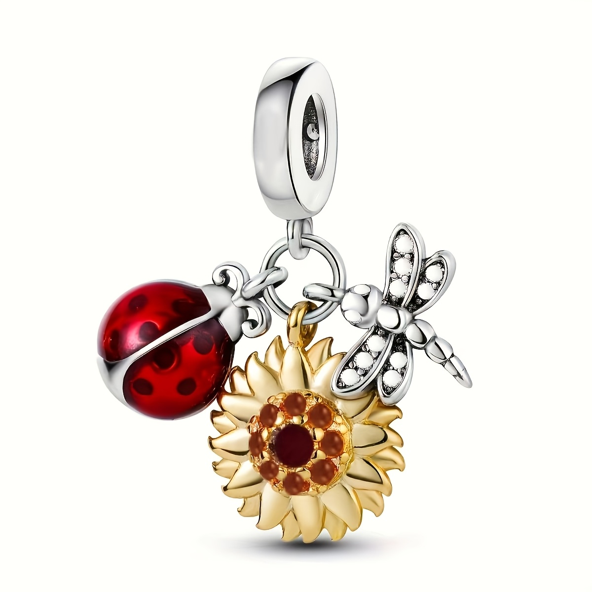 TEMU breloque coccinelle plaqué argent S925 est un nouveau design élégant et , parfait pour la création de bijoux DIY, y des bracelets, des bracelets