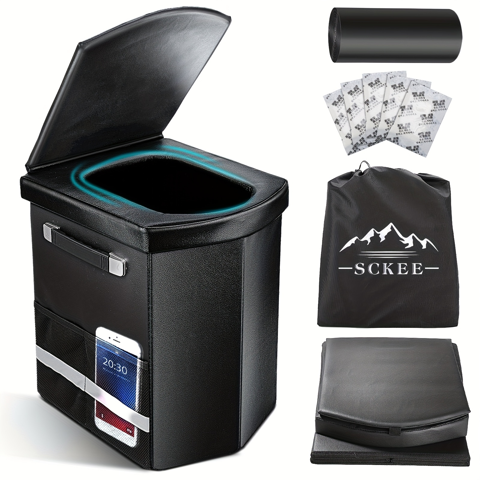 Xmasneed 2026 Upgraded Xl Portable Toilet For Adults,16.5'' Tall Camping Toilet With Lid And Convenient Carry Bag, Portable Potty For Camping, Hiking, Car Travel,truck, Rv, Boating, Road Trips, Beach