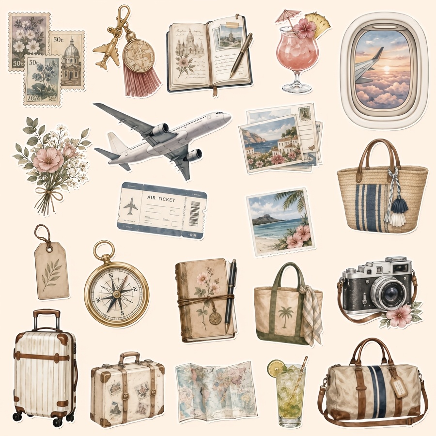 TEMU 1 Set, Travel Theme Stickers, Friendship Love Gift Stickers, Packaging Stickers, Holiday Party Stickers, Scrapbook Stickers, Bookmark Backpack