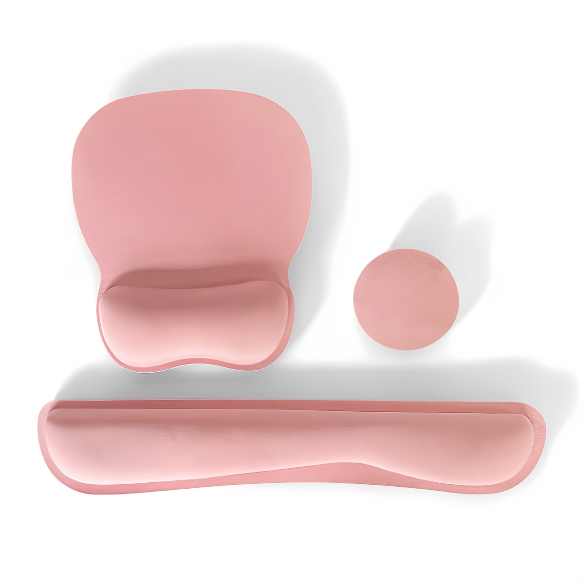 TEMU Keyboard Wrist Rest Pad And Mouse Pad With Wrist Support Set, 3-piece Set. The Mouse Pad Features A Non-slip Rubber Base And An Ergonomic Memory