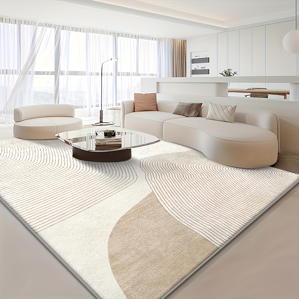 TEMU 850g Velvet Floral Washable Modern Carpet With And High Quality , Ideal For Living Room Rug With Retro Design For Home Decoration