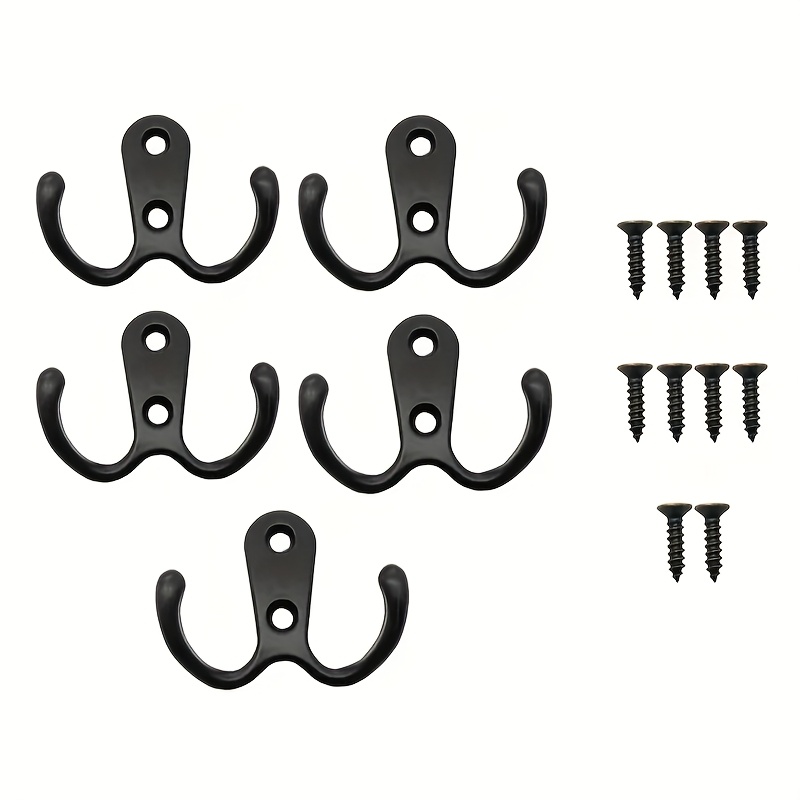 5/10 Metal Alloy Black Bronze Silvery Hanger, Coat Hook Wall-mounted , Including 10 Screws, Wall-mounted Hanging Robes, Towels, Keys, Jackets, Clothes, Hats, Etc, Utility Hooks