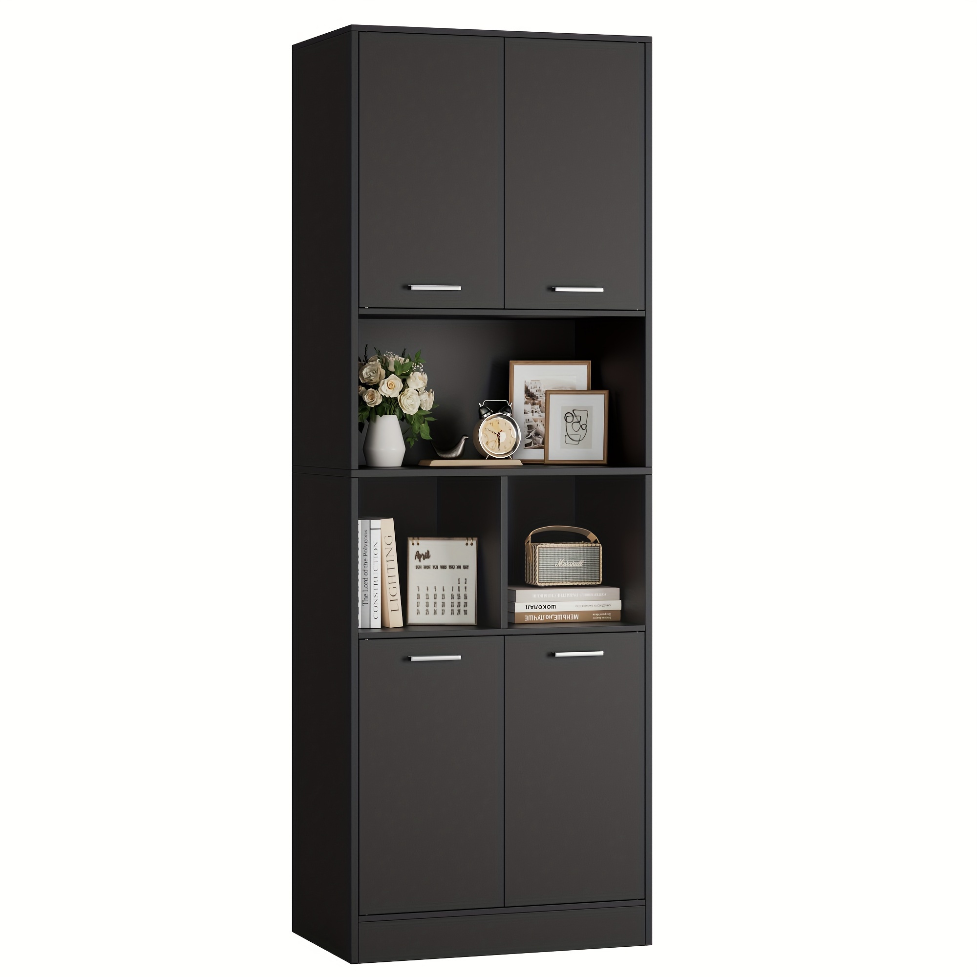 Image of Kealive Tall Bathroom Cabinet, Bathroom Cabinet, Column Bathroom Cabinet, Kitchen Cabinet, Sideboard, , Wood, 180 X 60 X 40cm
