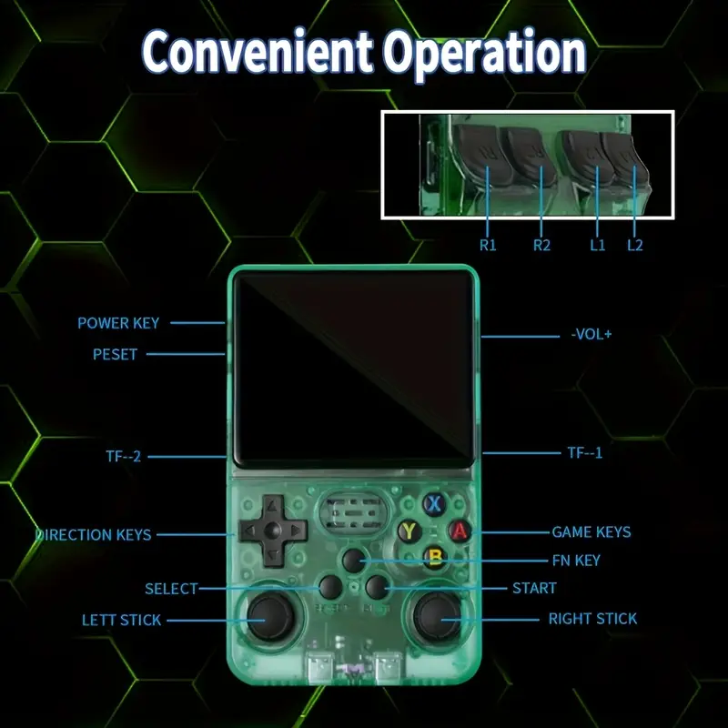 options r36s handheld game console with 3 5 screen classic entertainment 64gb portable gaming device usb charging Product details 4