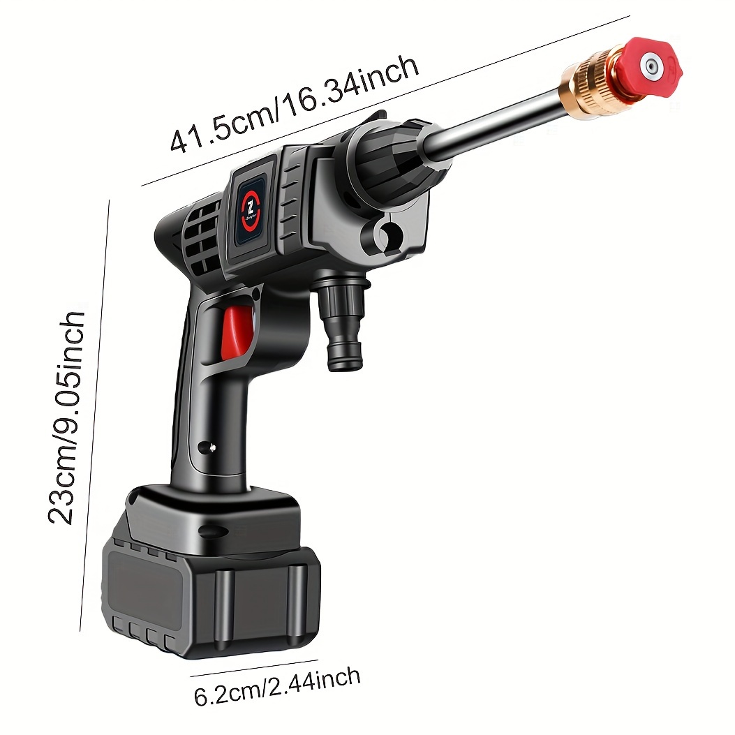 Idropulitrice Portatile A Batteria 21V 35Bar - Pistola Lavaggio Auto E Giardino Con Lancia Schiuma E Tubo 5M - Foto 5