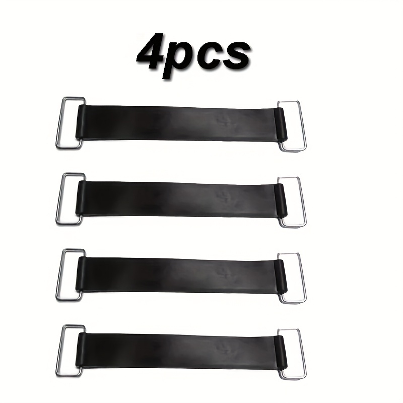 Image of 4pcs Of Rubber Battery Straps For Motorcycles, Bicycles, Beach Cars, And Scooters, Measuring 17.5 Centimeters In Length.