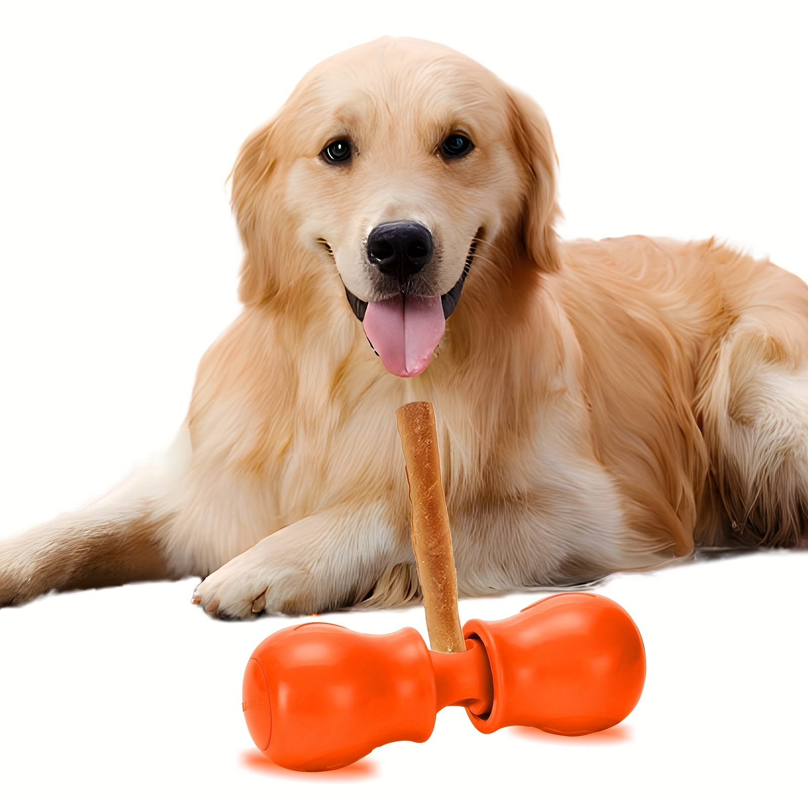 

1pc Upgraded Orange Dog Bully Stick Holder, Chew Grip Toy, Plastic, Treat Clamp For All Dog Sizes, No Battery Needed