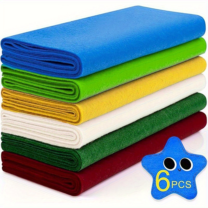 6 Rolls 11.8"x35" 1mm Thick Soft Felt Fabric Sheet 6 Assorted Classic Felt Pack For Craft Sewing Squares Nonwoven