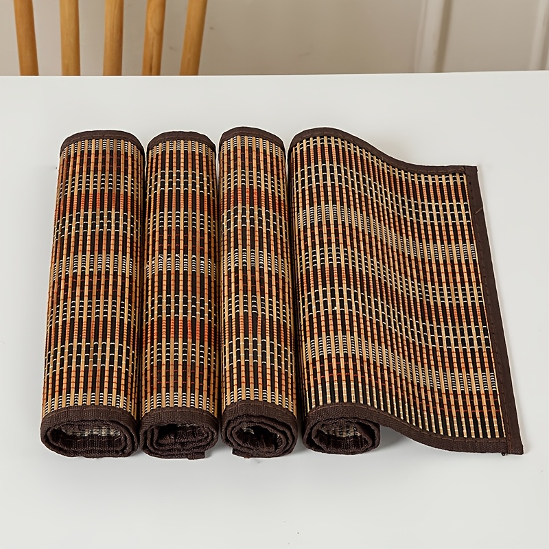 4pcs heat resistant bamboo placemats suitable for heat resistant bowl mats table mats pot holders kitchen home decor and outdoor dining essentials