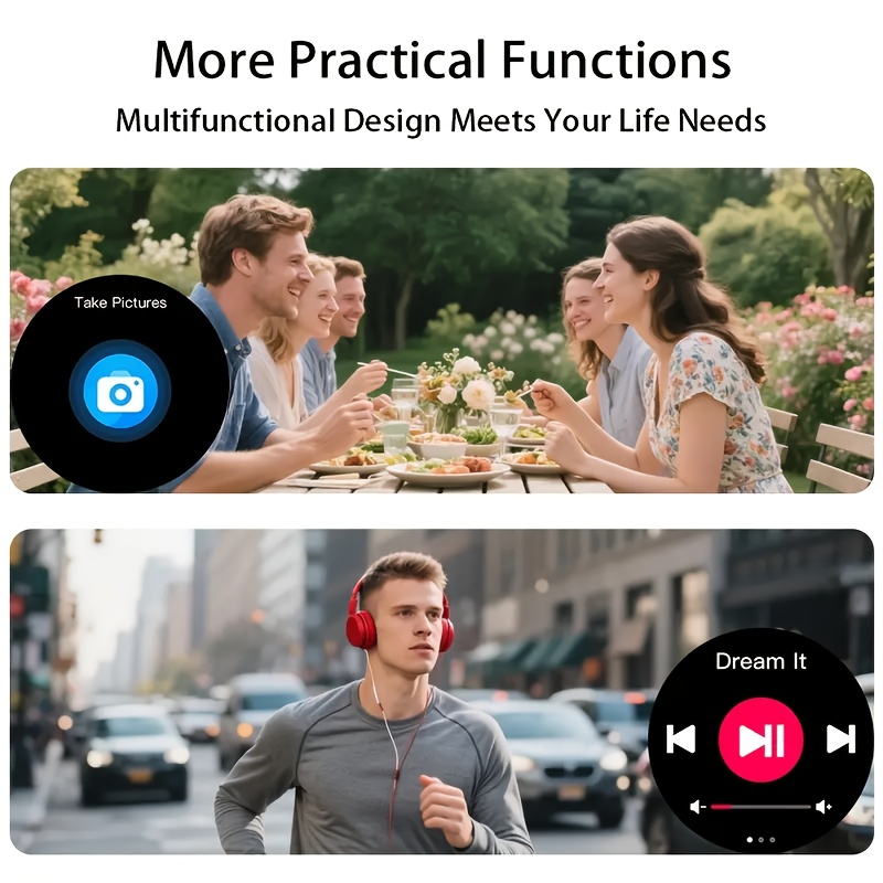 Valentine'S Day Gift - a Popular New Silicone Strap Smartwatch, Suitable for Both Men And Women, Capable of Making/Receiving Calls, Step Counting, Calorie Tracking, Multiple Sports Modes, Remote Camera Control, Music Playback, Alarm Reminders