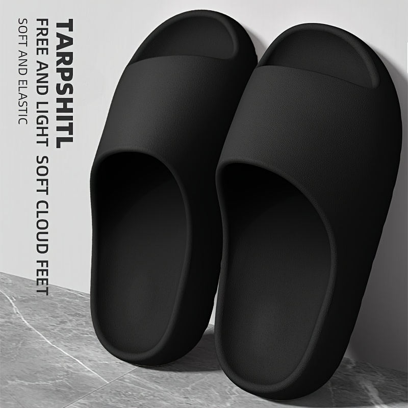 Lightweight EVA Slippers for Men and Women - Non-Slip, Comfortable Indoor and Outdoor Wear, White with Black Accents, All-Season Wear, Casual Home Shoes|Minimalist Design|Eva Upper Material