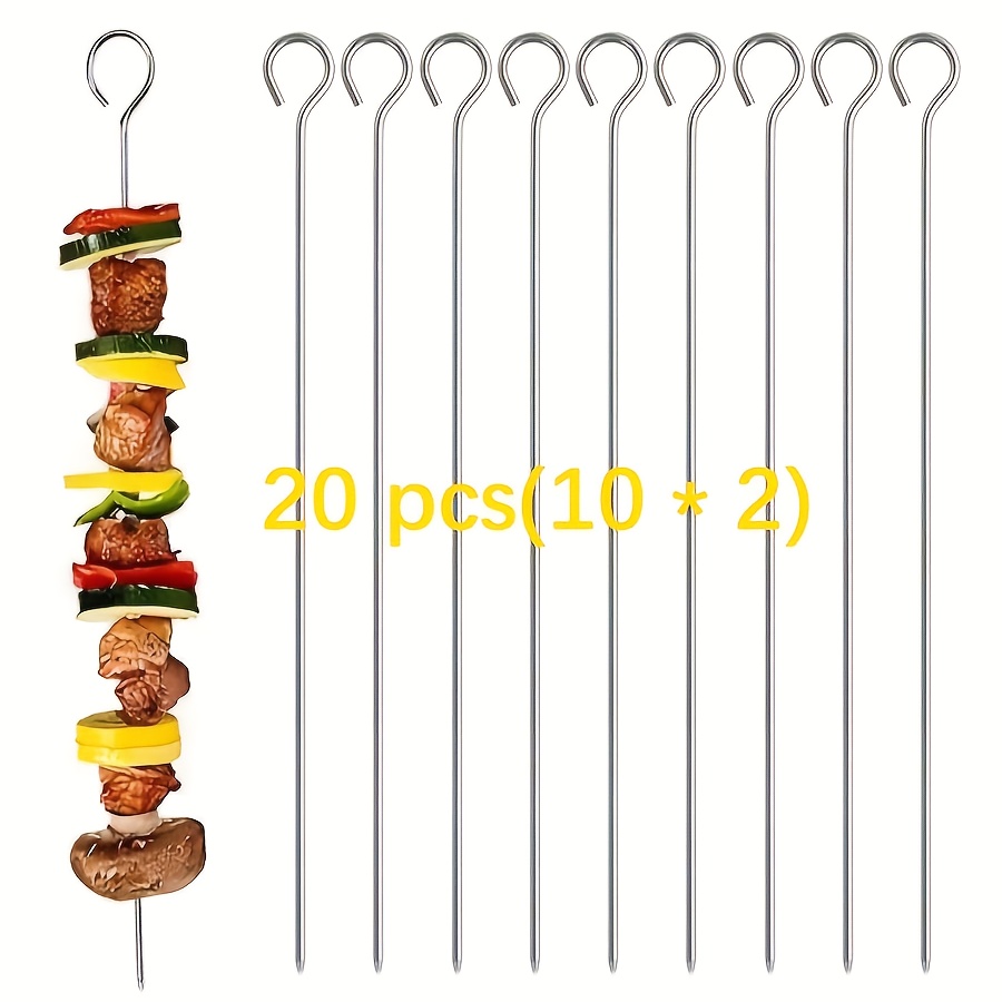 E-shop /40 Stück Hochwertige Edelstahl-Grillspieße - 7,87 Zoll Länge, Rostfrei, Sicherer Lebensmittelgriff für Grill, Ofen, Partys - Ideal für Zuhause,